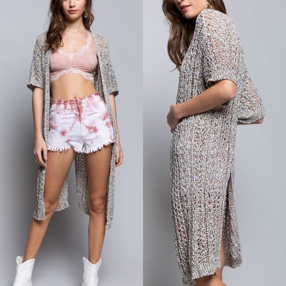 ✖️NWT RAINBOW WHEAT SS OPEN CARDIGAN - Picture 2 of 6